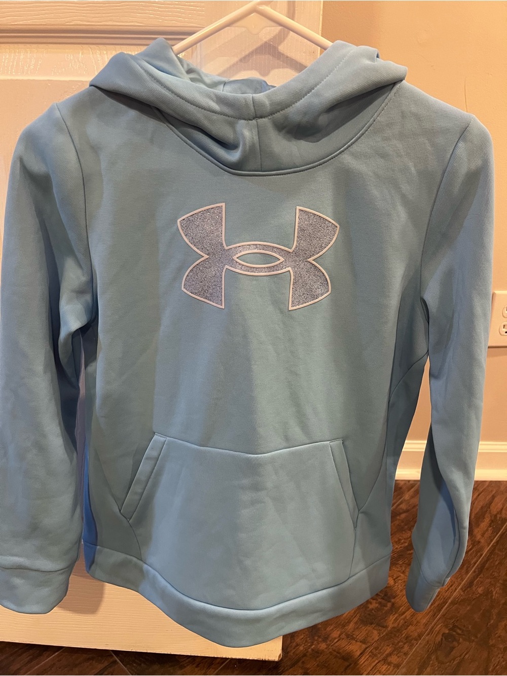 Under Armour Light Blue Girls' Hoodie with Glitter Logo